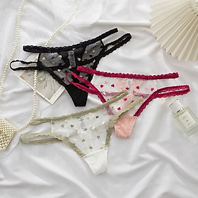 Quần Lót Lọt Khe S116 Ren Thêu Trái Tim Gợi Cảm