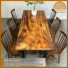 Mua  KL20477  Bàn Ăn Mặt Gỗ Me Tây Nguyên Tấm 1.79m - TẶNG CHÂN