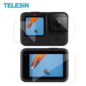 TELESIN 3pcs Tempered Glass Screen Protector Protective Lens Film Replacement for GoPro Hero 9 Black Action Camera