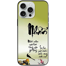 Ốp lưng cho IPhone 15 - 15 Plus - 15 Pro - 15 Pro Max - 16 - 16 Plus - 16 Pro - 16 Pro Max - Thư Pháp Nhẫn Nhịn - Hàng Chính Hãng