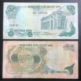 Mua Tiền xưa Việt Nam  tờ 100 đồng Hoa văn