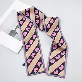 Khăn lụa dài 2 mặt thắt nơ cổ áo khăn quấn túi xách - Mã LUDA16