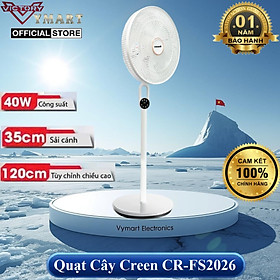 (Model 2026) Quạt Cây Điều Khiển Từ Xa CREEN CR-FS2026 Quạt 7 Cánh, 40W Điều Chỉnh Linh Hoạt - Hàng Chính Hãng