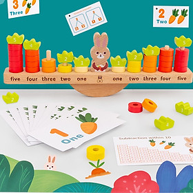 Đồ chơi gỗ cân bằng toán học giúp bé so sánh