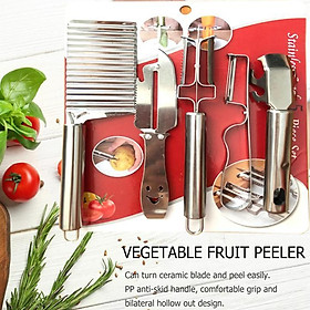 Mua Dụng cụ cắt gọt rau củ quả 5 chi tiết bằng inox an toàn