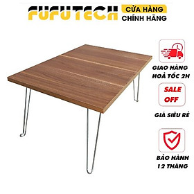 Mua Bàn học gấp gọn  bàn bệt gỗ kích thước 60x40 cm khung chân kim loại  chắc chắn  độ bền cao - FUFUTECH