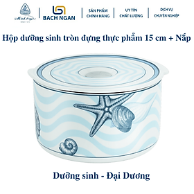 Mua Hộp dưỡng sinh Minh Long tròn đựng thực phẩm 15 cm + Nắp  Họa tiết Đại Dương - Bằng sứ  đựng thực phẩm  trái cây rất tiện lợi  giữ nhiệt tốt