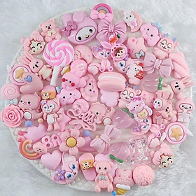 Combo 2 set kẹp tóc tự làm gồm 20 charm/sticker đã bao gồm kẹp tóc handmade DIY bằng len nhung đáng yêu dễ thương