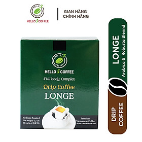 CÀ PHÊ PHIN GIẤY LONGE 12 GAM X 10 GÓI / HỘP- HELLO 5 COFFEE