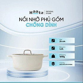 Nồi Phủ Gốm Xtrema Chống Dính 24cm Haatz HCP724 Dùng mọi loại bếp, An toàn, Hàng Chính Hãng Bảo Hành 24 tháng