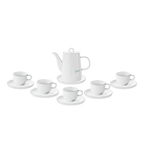 Bộ trà 1,2L bằng sứ (1 ấm, 6 chén, 7 đĩa) EL0216