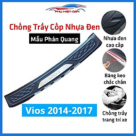 Ốp chống trầy cốp ngoài nhựa đen Vios 2014-2015-2016-2017 mẫu phản quang dán cốp sau chống xước trang trí xe