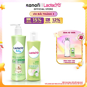 Bộ Dung Dịch Vệ Sinh Phụ Nữ Lactacyd Odor Fresh Ngăn Mùi 24H 250ml + Sữa Tắm Gội Trẻ em Lactacyd Baby Extra Milky 500ml