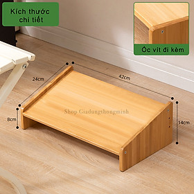 Mua Ghế kê chân văn phòng  Kệ để chân chống mỏi chân khi ngồi làm việc  làm bằng gỗ Tre ép  Kích thước 42 x 24 x 14cm