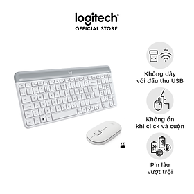 Combo chuột phím không dây Logitech MK470 - Chống ồn, USB 2.4HGz, pin lâu vượt trội, thiết kế mảnh gọn - Màu