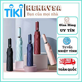 Ô dù che nắng, che mưa cỡ lớn có nút bấm 2 chiều, hàng chất lượng, thiết kế sang trọng và bền bỉ - HENRYSA