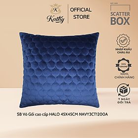 SCATTER BOX Vỏ gối cao cấp nhập khẩu Ireland Anh Quốc HALO màu NAVY kích thước 45X45CM phong cách hiện đại