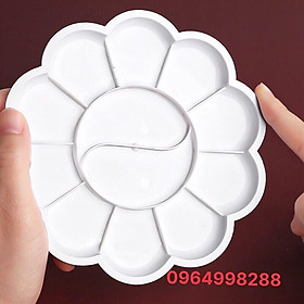 Mua Khay pha màu palet hình hoa đào trắng cao cấp ️tiện lợi  dùng để pha màu nước  màu bột  acrylic