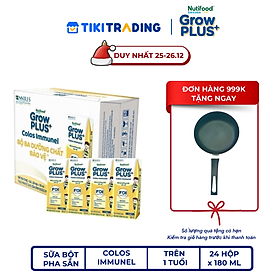 Thùng Sữa Bột Pha sẵn Nutifood GrowPLUS+ Sữa Non Immunel trên 1 tuổi (24 hộp x 180ml)