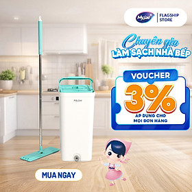 Bộ Lau Nhà MyJae Đài Loan Sợi Fiber Xoay 360 Độ Thông Minh 125cm