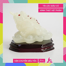 Mua Tượng Cóc Thiềm Thừ trắng ngọc dâng tiền tài lộc - Cao 7cm