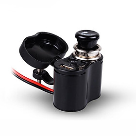Sạc Cổng USB Chống Nước Cho Xe Máy - Đen (12V-5V)