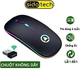 Chuột Không Dây Sạc Pin Máy Tính Sidotech M2S Chống Ồn Thiết Kế Công Thái