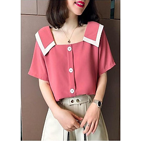 Áo kiểu nữ phối nút tay lỡ sang trọng, dễ dàng kết hợp cùng chân váy mặc đi làm, dạo phố