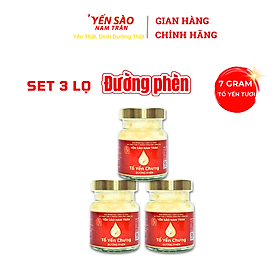 Yến Sào Chưng Sẵn Đường Phèn NAM TRÂN 7 gram Tổ Yến Tươi. Set 3 lọ Không hộp. Lọ 70 ml
