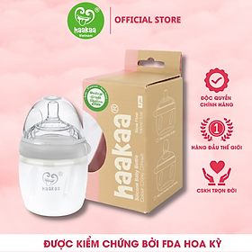 Bình sữa silicone Gen.3 Haakaa. Không chứa BPA, PVC và phthalate. Dễ dàng chuyển đổi cốc hứng sữa, bình trữ sữa, bình thìa ăn dặm