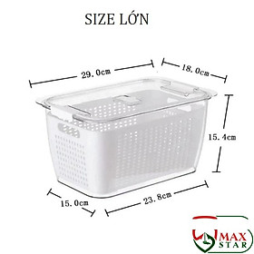 Mua Hộp đựng thực phẩm tủ lạnh 2 lớp kiểu nhật có lắp đậy và lỗ thoát nước cao cấp Hộp đựng đồ tủ lạnh đa năng