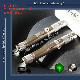 Mua Đèn Laser Công Trình Đầu USB Vỏ Bạc Tia XAnh Lá 2021