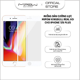 MIẾNG DÁN CƯỜNG LỰC MIPOW KINGBULL REAL HD DÀNH CHO IPHONE 7/8-7/8 PLUS (BLACK, WHITE) BJ26/28 - hàng chính hãng