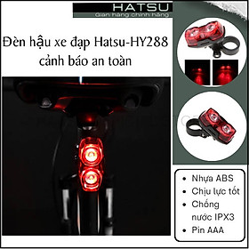 Đèn hậu xe đạp Hatsu-HY288, đèn led xe đạp cảnh báo an toàn gắn xe đạp Giant, MTB địa hình