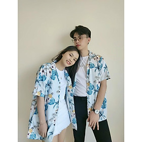 ÁO SƠ MI ĐŨI CĂP ĐÔI SIÊU NGẦU,THIẾT KẾ HỌA TIẾT HOA HỢP THỜI TRANG,CHẤT LIỆU VÃI THOÁNG MÁT LANA FASHION