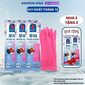 Mua 3 Tặng 2 - Đôi Găng Tay Cao Su Đất Vàng Và Than Gỗ Ruby M