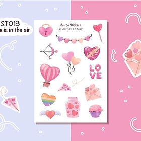 Sticker tự thiết kế - sticker sheet love is in the air - hình dán sổ, nhật kí bullet journal - unim030