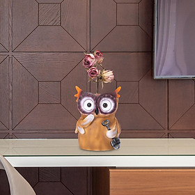 Owl Planter Pots Creative Craft Sculpture Table Vase Collectible Flowerpot Flower Pot for Gift Fireplace Cabinet Living Room Decor