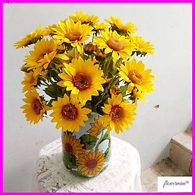 Mua Lọ hoa hướng dương cao cấp siêu đẹp trang trí phòng khách tươi sáng  bình hoa giả decor nội thất Flowermini