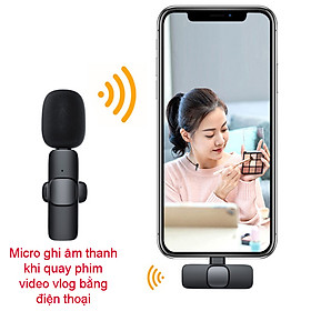 Micro ghi âm thanh khi quay phim video vlog bằng điện thoại chống nhiễu K1 (Đầu cắm cho Iphone)