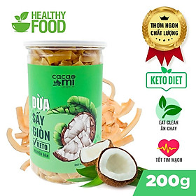 Dừa sấy giòn cao cấp CACAOMI ăn vặt healthy Eat Clean, KETO