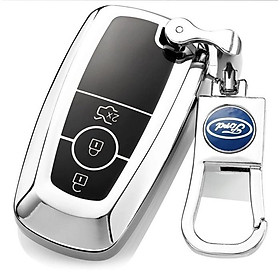 Móc khóa kèm ốp bảo vệ chìa khóa xe Ford Everest, Ranger XLS, Ford Ranger Wildtrak nhựa mềm TPU tráng gương sáng bóng