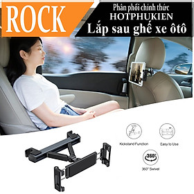 Giá đỡ cho iPad / Table / máy tính bảng Xoay 360 thu gọn lắp ghế sau dùng cho ô tô xe hơi hiệu Rock Universal Table backseat holder phù hợp nhiều dòng xe, dùng cho máy 6.5 inch đến 12.9 inch - Hàng nhập khẩu