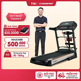 Máy chạy bộ KINGSPORT KS-2059 New nâng dốc tự động 18%, tốc độ tối đa 18km/h, kèm đai massage và thanh gập bụng, cân nặng phù hợp từ dưới 80-85kg