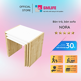 Bàn trà gỗ hiện đại SMLIFE Nora   | Gỗ MDF dày 17mm chống ẩm | D50xR35xC45cm - Màu