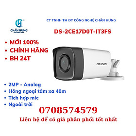 Mua Camera HIKVISION DS-2CE17D0T-IT3FS 4 in 1 hồng ngoại 2.0 Megapixel- Hàng chính hãng