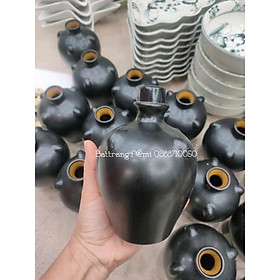 Mua Nậm rượu gốm sứ Bát Tràng dáng tròn có 4 tai