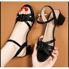 Giày sandan gót vuông quai đan GPSHOP gót 3f Giày sandan gót vuông quai đan GPSHOP gót 3f Giày sandan gót vuông quai đan GPSHOP gót 3f