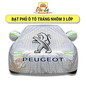 Bạt Phủ Xe Ô Tô PEUGEOT 2008, 3008, 5008, Traveller, Chất Liệu Bạt Tráng Nhôm 3 Lớp, Có Khóa Kéo Cửa Lái, Có Phản Quang