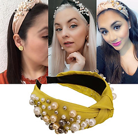 Pearl Headband Headpiece Hairband Headwear Hair Accessory Yellow